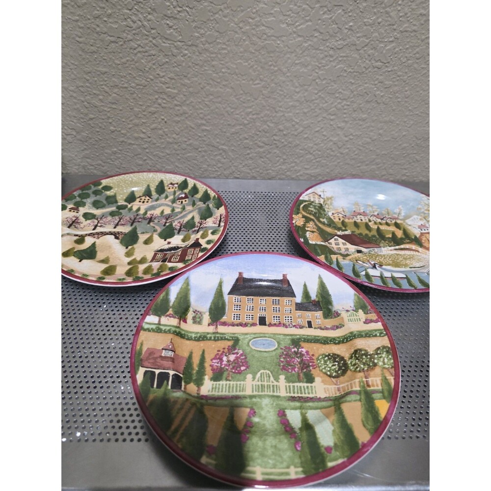 Block Country Village by Gear 1995 Spring Size 8" Set Of 3